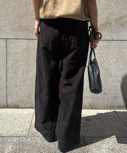 拼接風蕾絲褲子