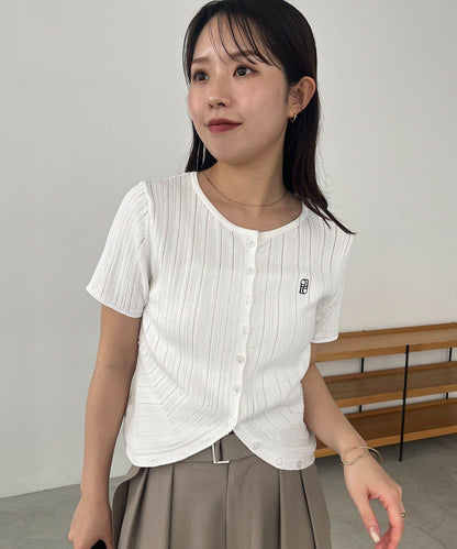 隨機羅紋弧線設計 針織開衫