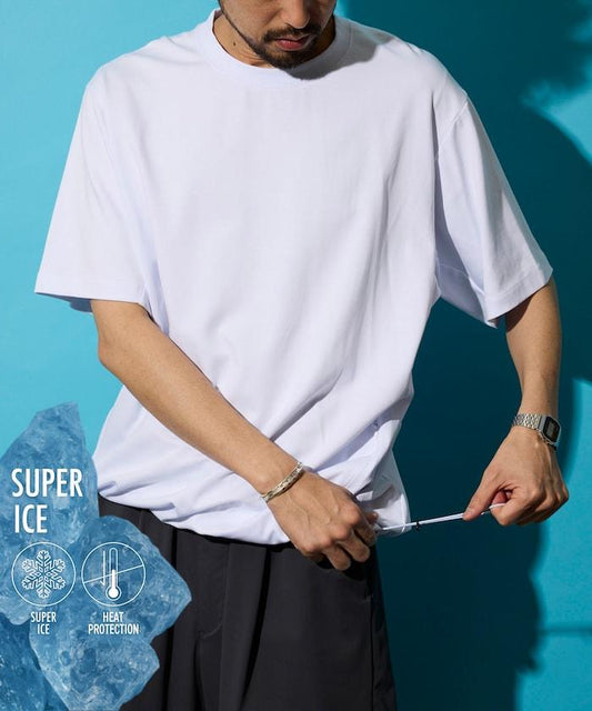 SUPER ICE 冷感圓領抽繩設計 吸水速幹防曬 T恤