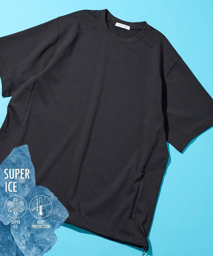 SUPER ICE 冷感圓領抽繩設計 吸水速幹防曬 T恤