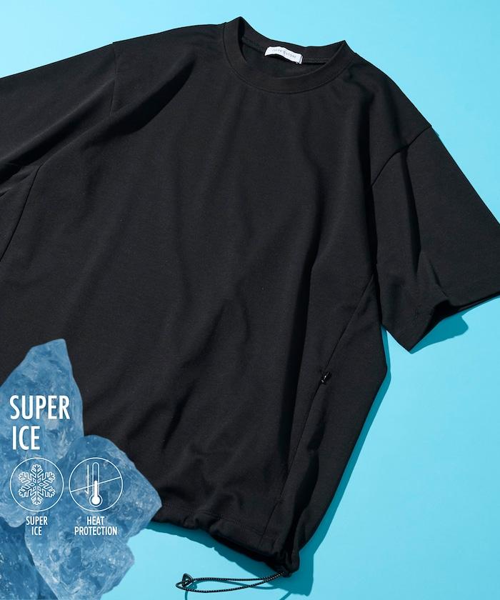 SUPER ICE 冷感圓領抽繩設計 吸水速幹防曬 T恤