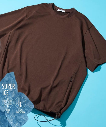 SUPER ICE 冷感圓領抽繩設計 吸水速幹防曬 T恤