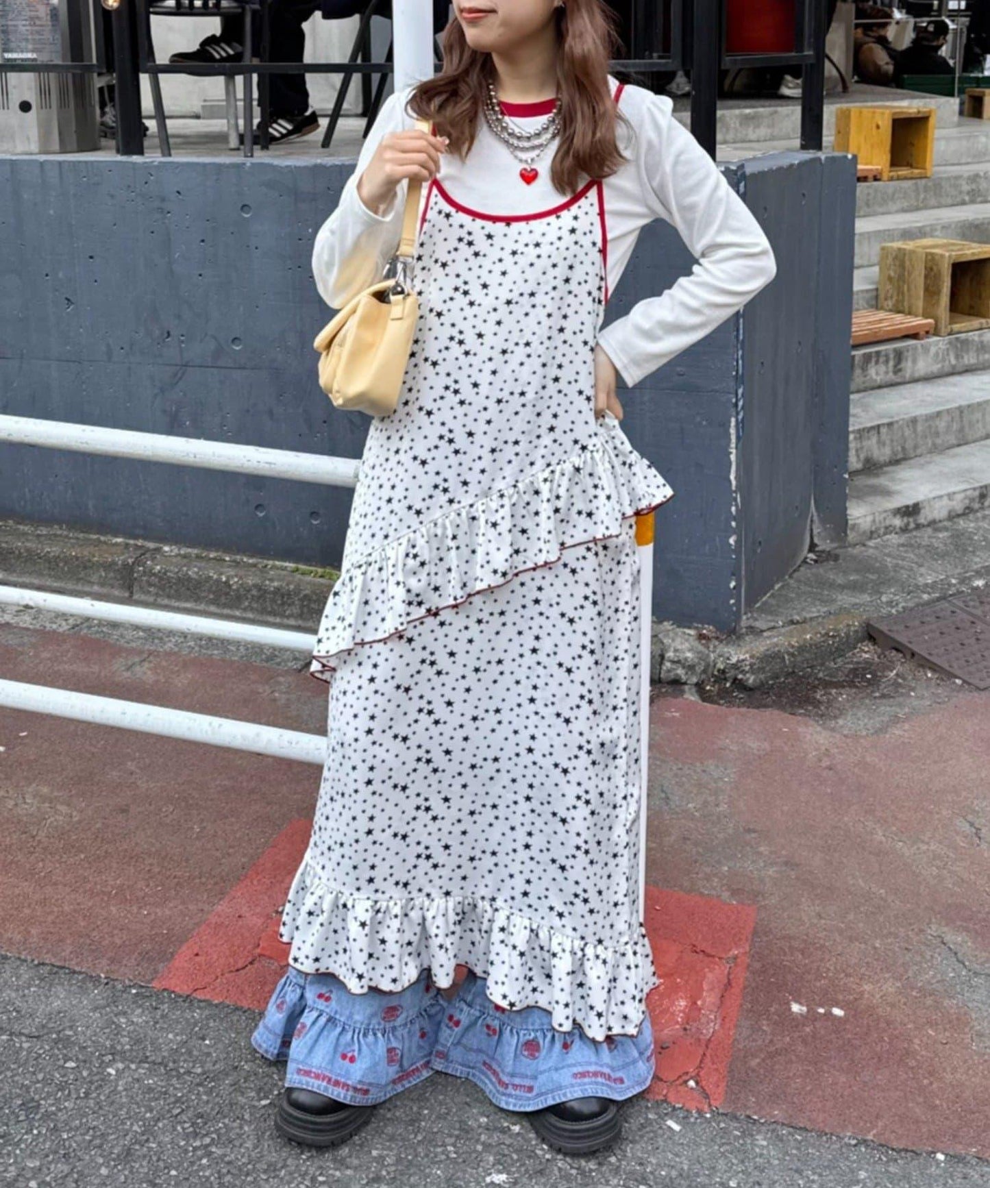 HELLO.SANFRANCISCO 附TEE 星星圖案 吊帶連衣裙