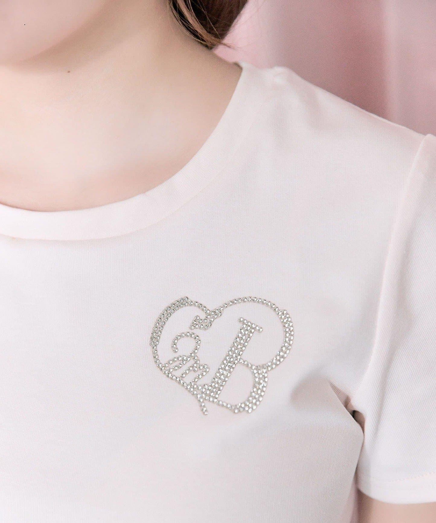 Belle Charme 閃粉logo短款T恤