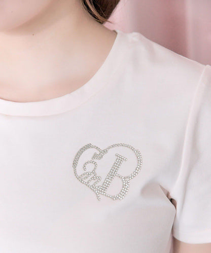 Belle Charme 閃粉logo短款T恤