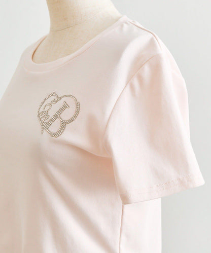 Belle Charme 閃粉logo短款T恤