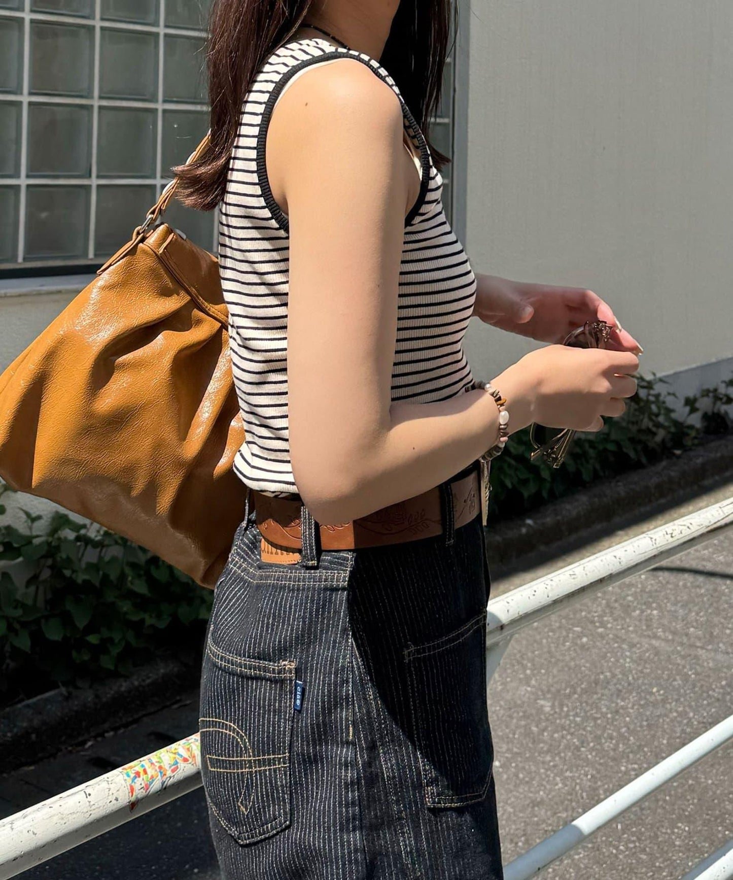 拼色條紋背心