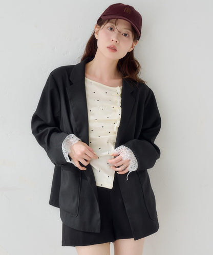 蕾絲袖口 夾克