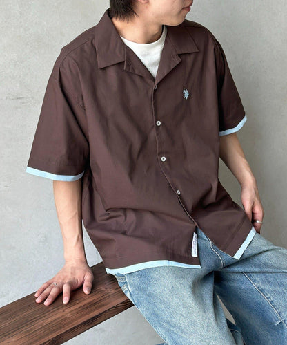 U.S. POLO ASSN. 假兩件設計 短袖襯衫