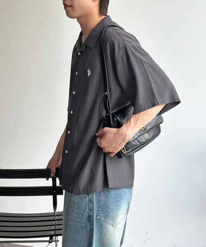 U.S. POLO ASSN. 仿真絲質感 開襟襯衫