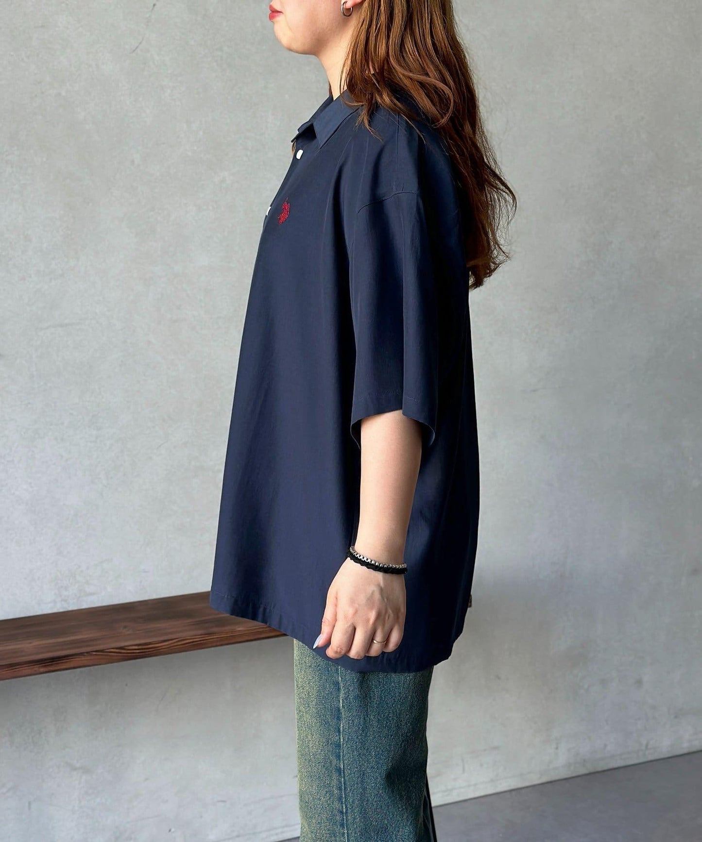 U.S. POLO ASSN. 仿真絲質感 開襟襯衫