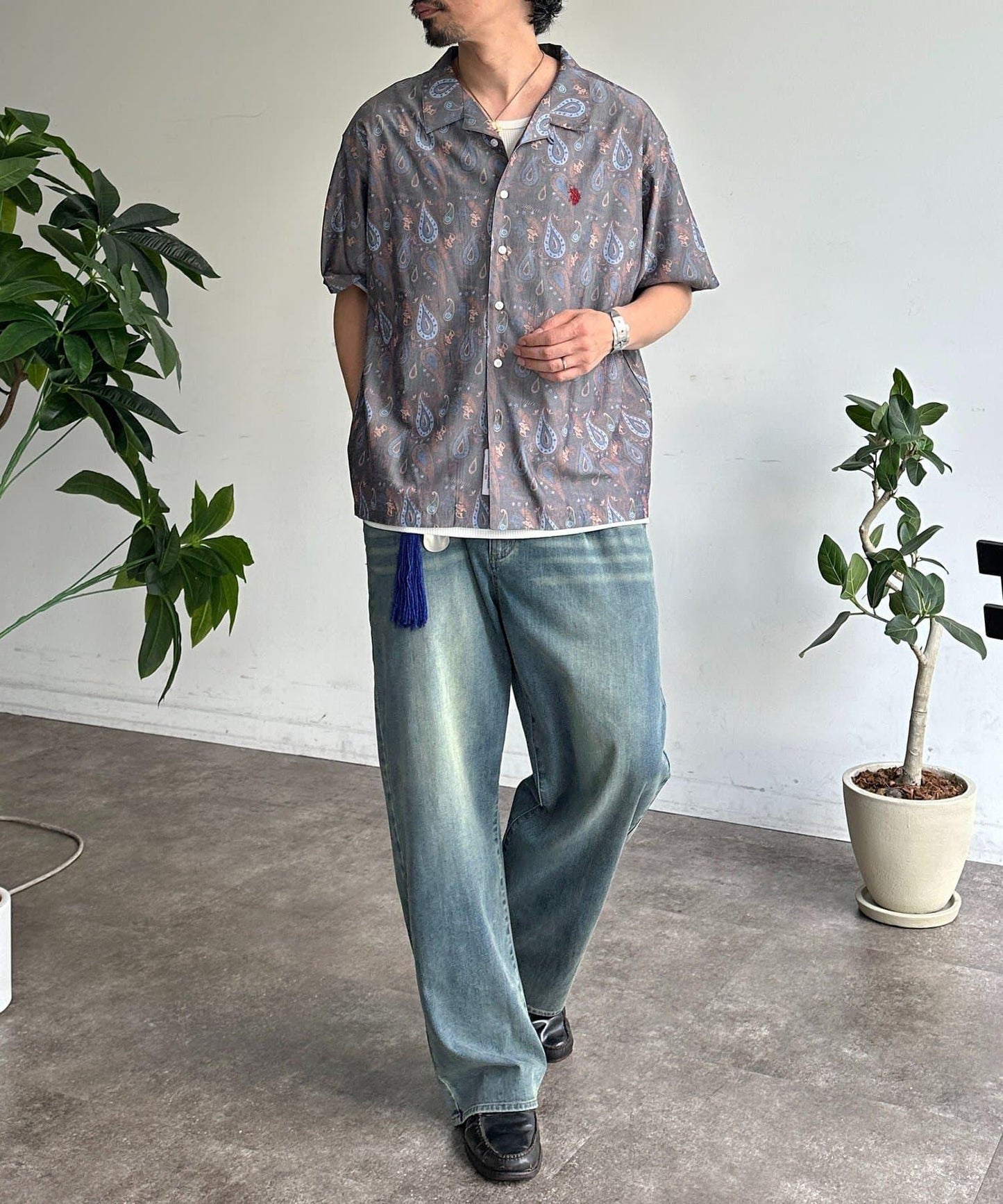 U.S. POLO ASSN. 仿真絲質感 開襟襯衫