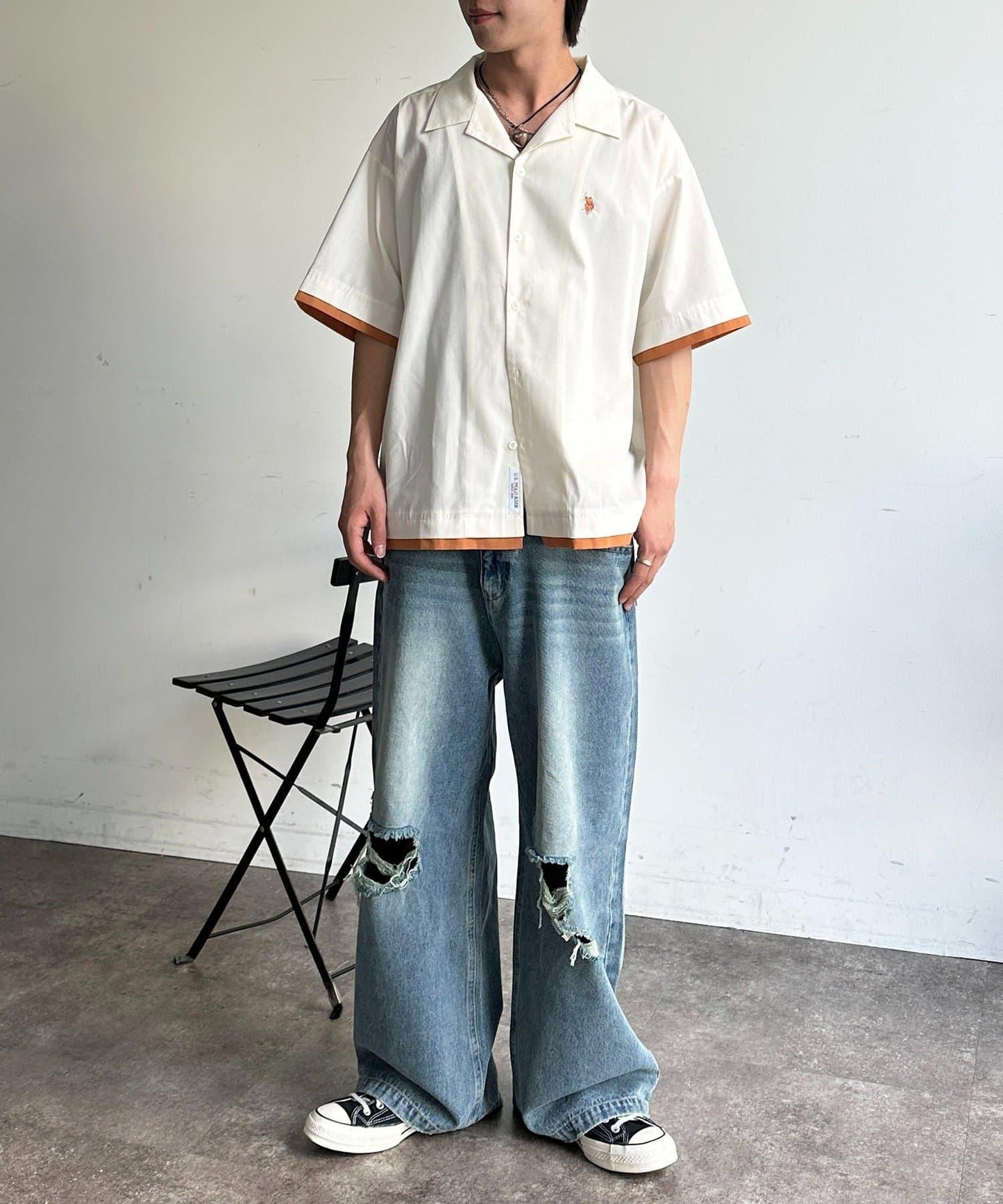 U.S. POLO ASSN. 假兩件設計 短袖襯衫