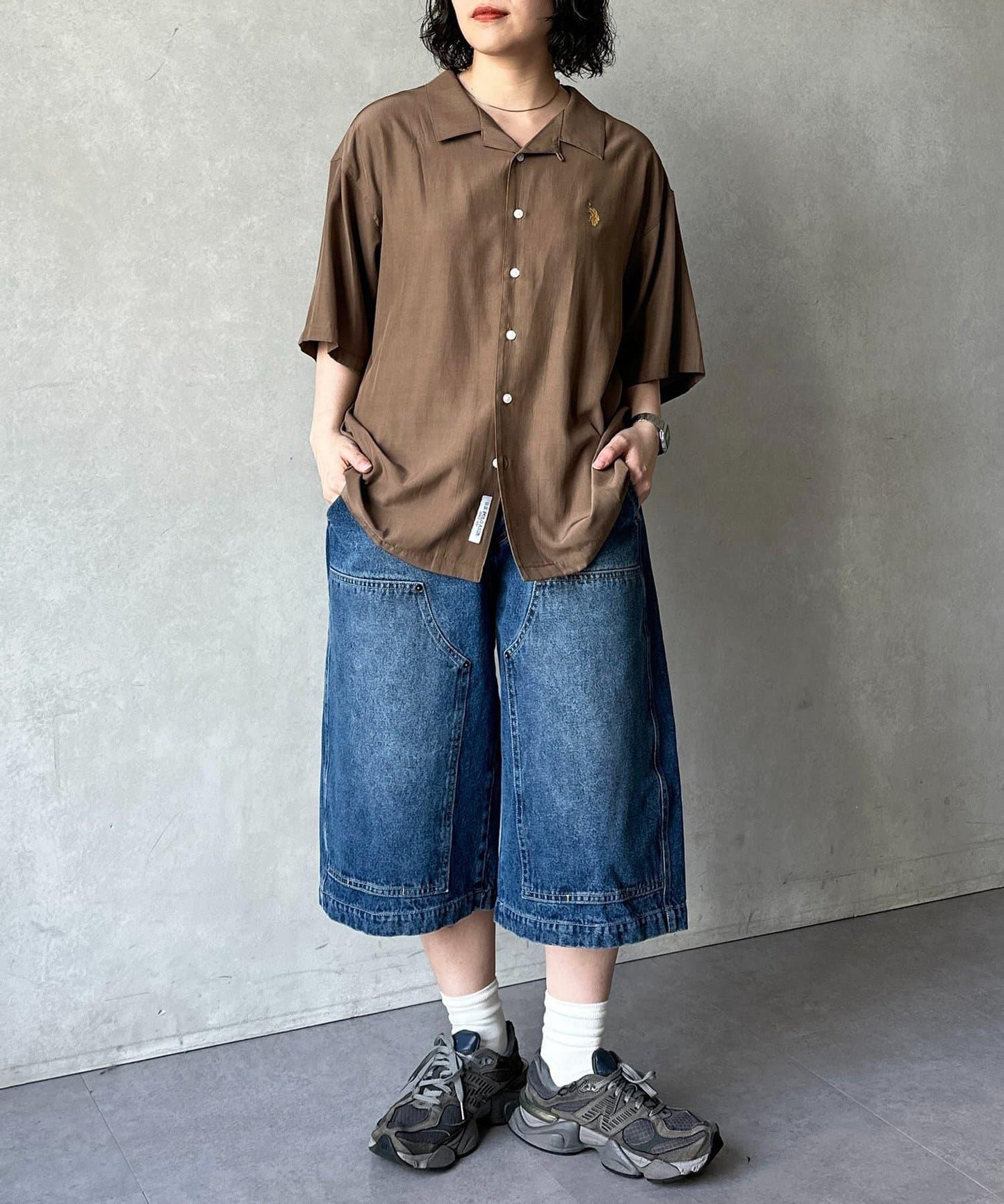U.S. POLO ASSN. 仿真絲質感 開襟襯衫