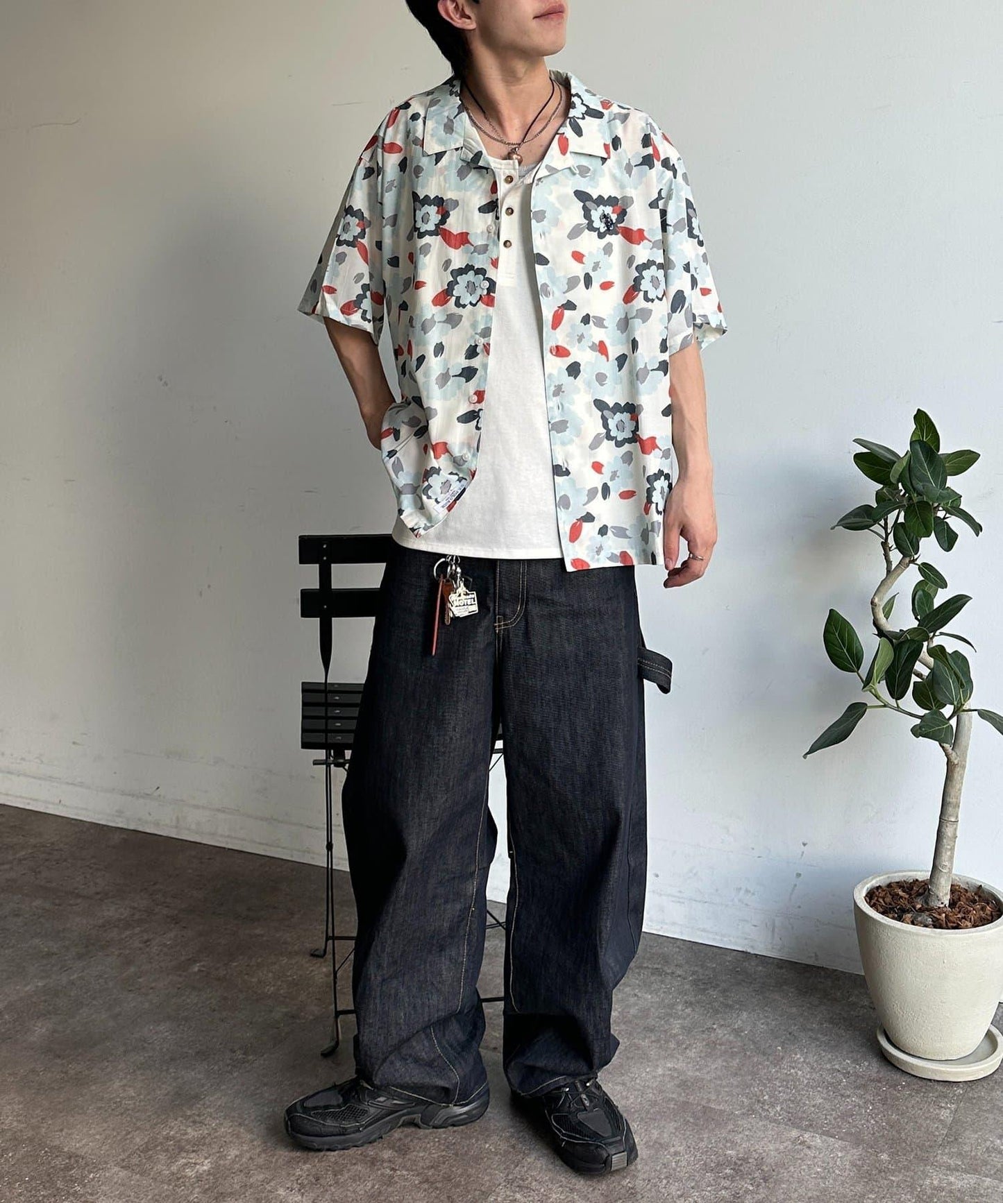 U.S. POLO ASSN. 仿真絲質感 開襟襯衫