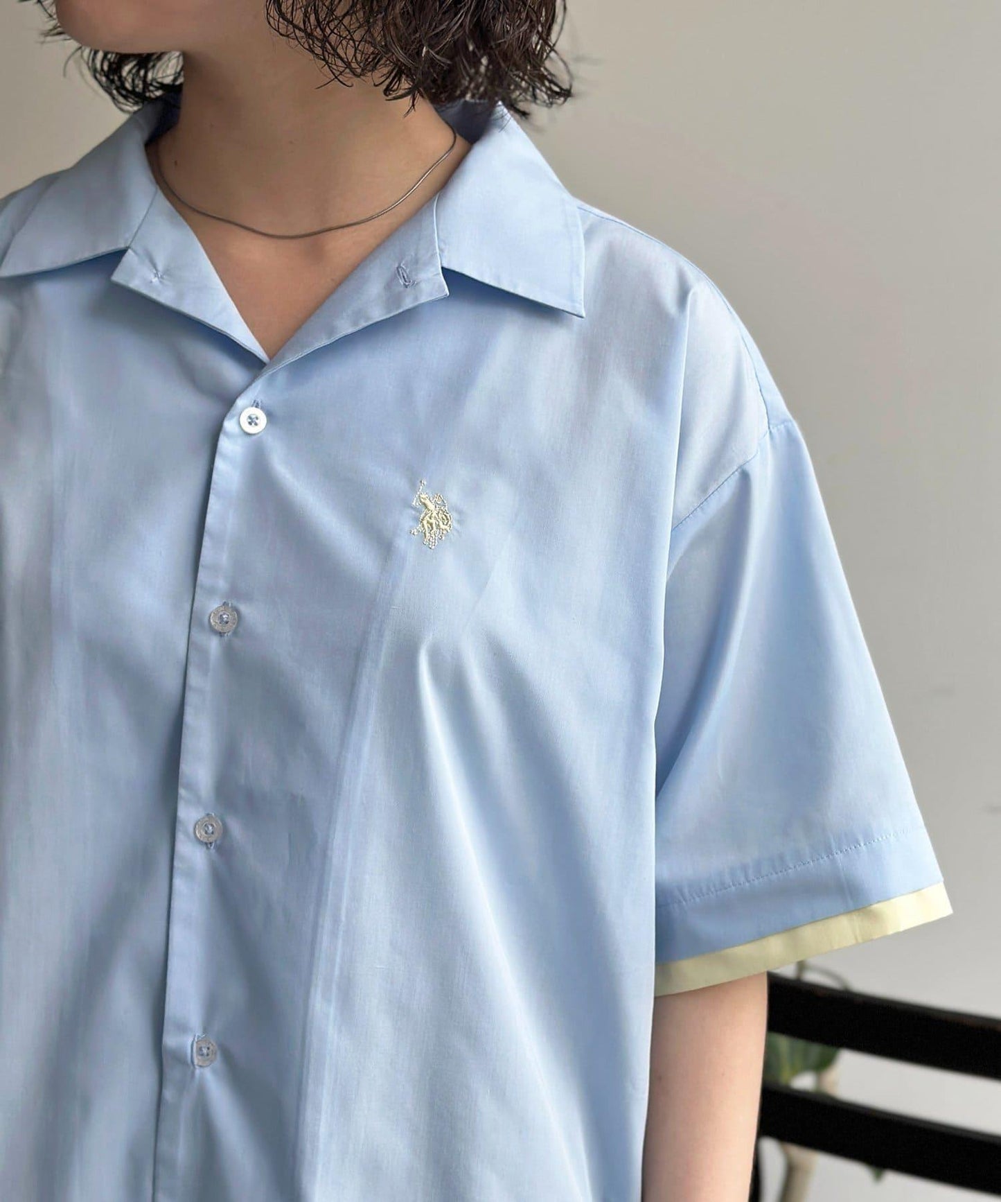 U.S. POLO ASSN. 假兩件設計 短袖襯衫