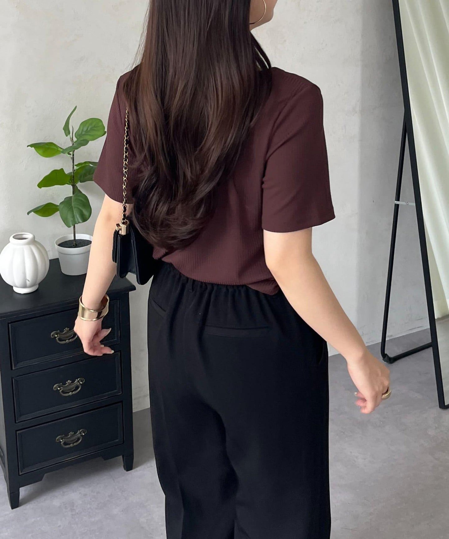 吊帶疊穿設計 短袖羅紋 T恤