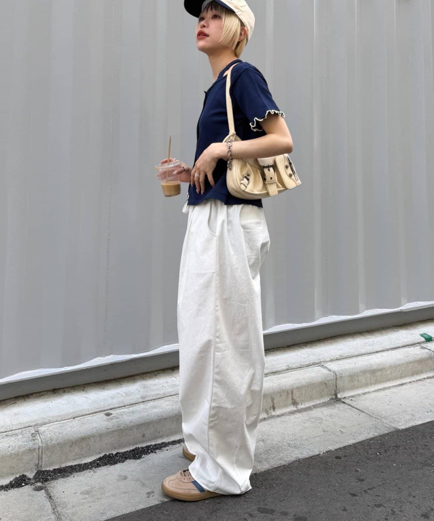 W Closet 寬鬆收褶繭型褲