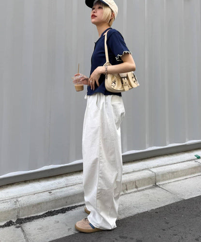 W Closet 寬鬆收褶繭型褲