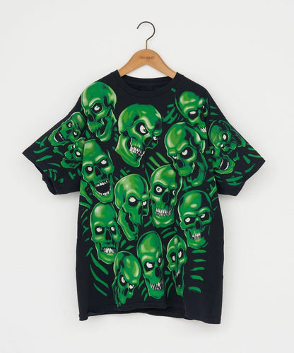THRIFTY LOOK liquid blue skull 圖案 T恤