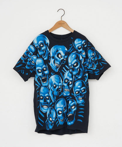 THRIFTY LOOK liquid blue skull 圖案 T恤