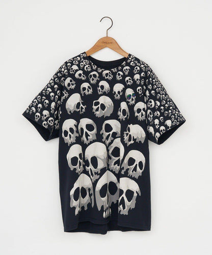 THRIFTY LOOK liquid blue skull 圖案 T恤