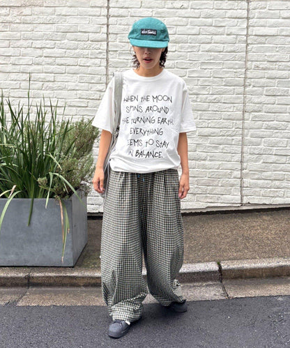 UNISEX 弧形版型 格紋 休閒褲