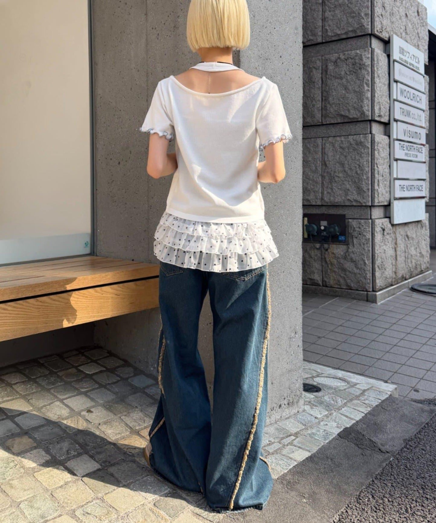 w closet 掛脖拼接疊穿針織T恤 夏裝