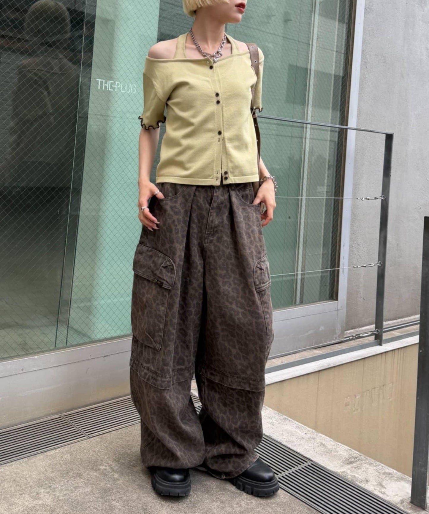w closet 掛脖拼接疊穿針織T恤 夏裝