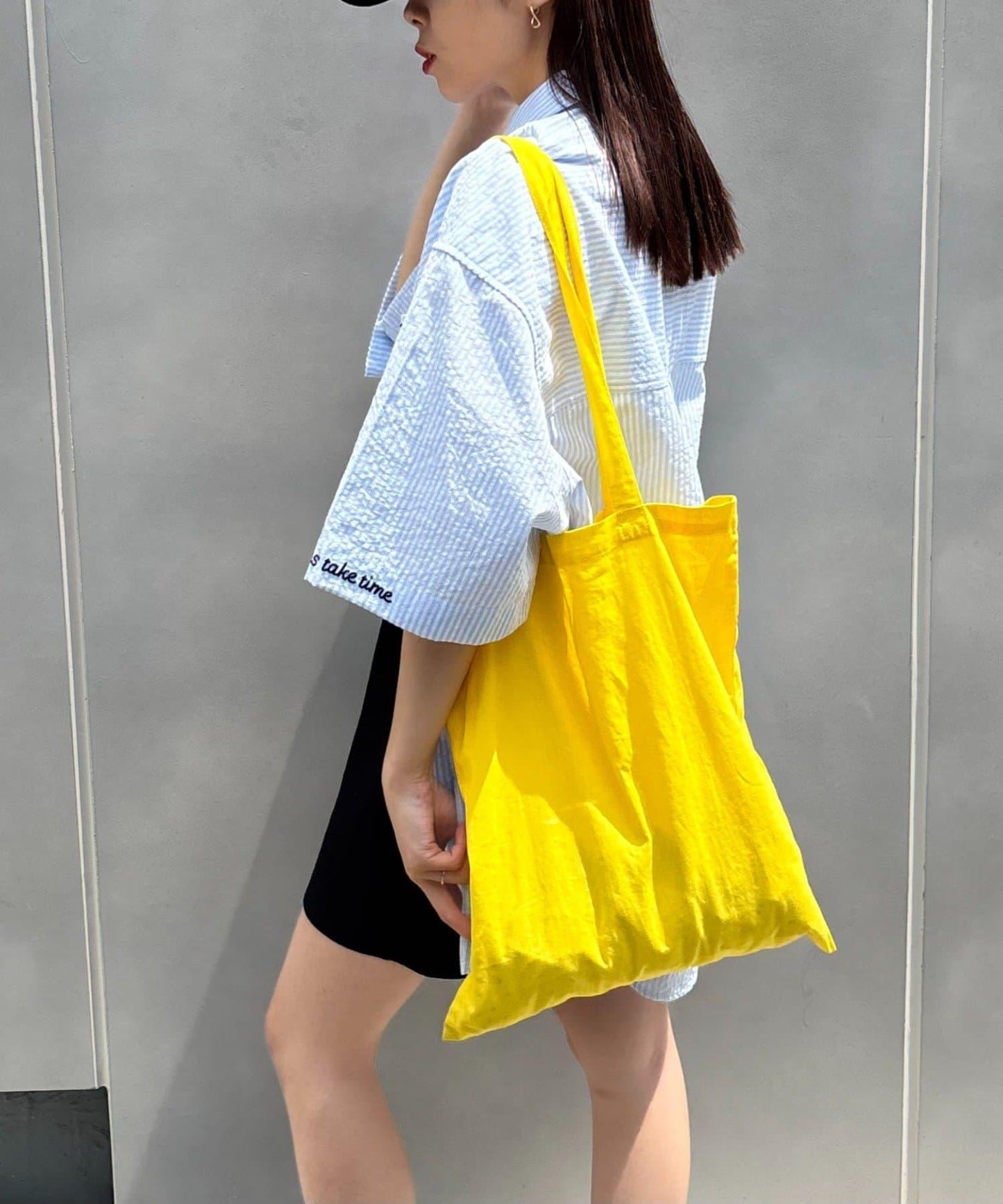 條紋刺繡 寬鬆 襯衫