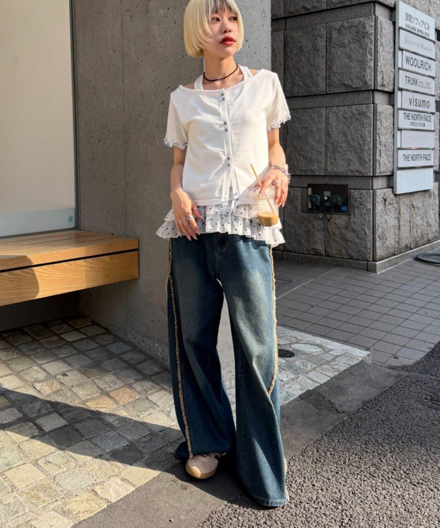 w closet 掛脖拼接疊穿針織T恤 夏裝