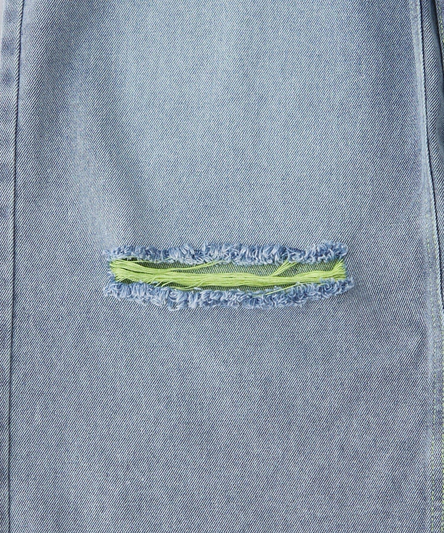 UNISEX 輕磅彩色卷邊破壞做舊牛仔褲