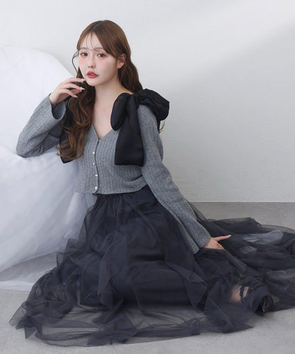 one after another 網紗長款半身裙