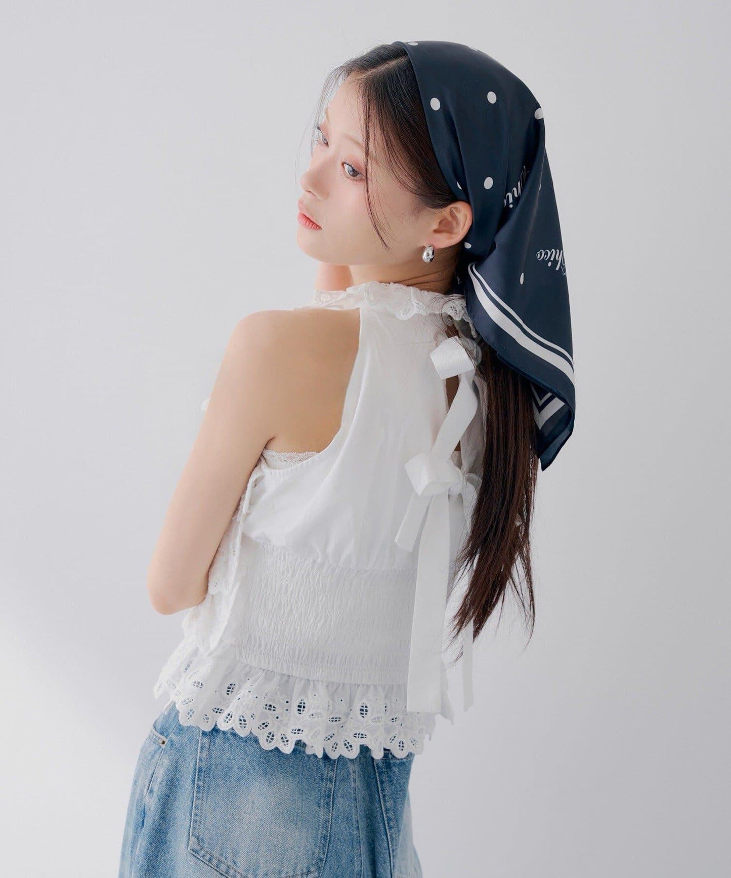 層疊棉蕾絲美式無袖上衣