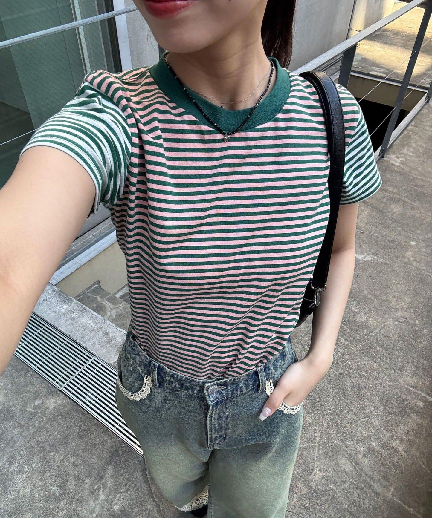 Ciaopanic 撞色條紋短款T恤
