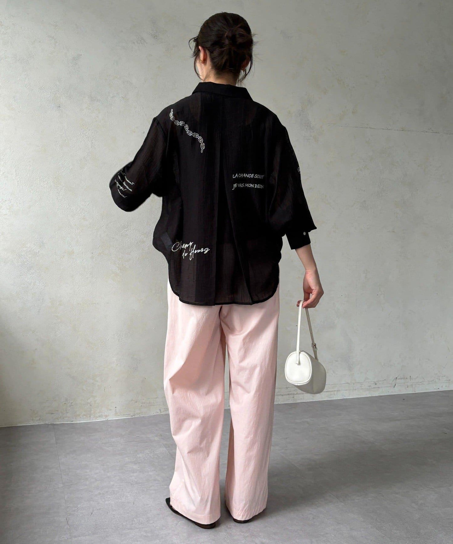 Logo印花薄紗襯衫（款）