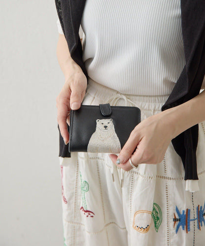 動物刺繡 真皮 對摺錢包（含網絡限定色）