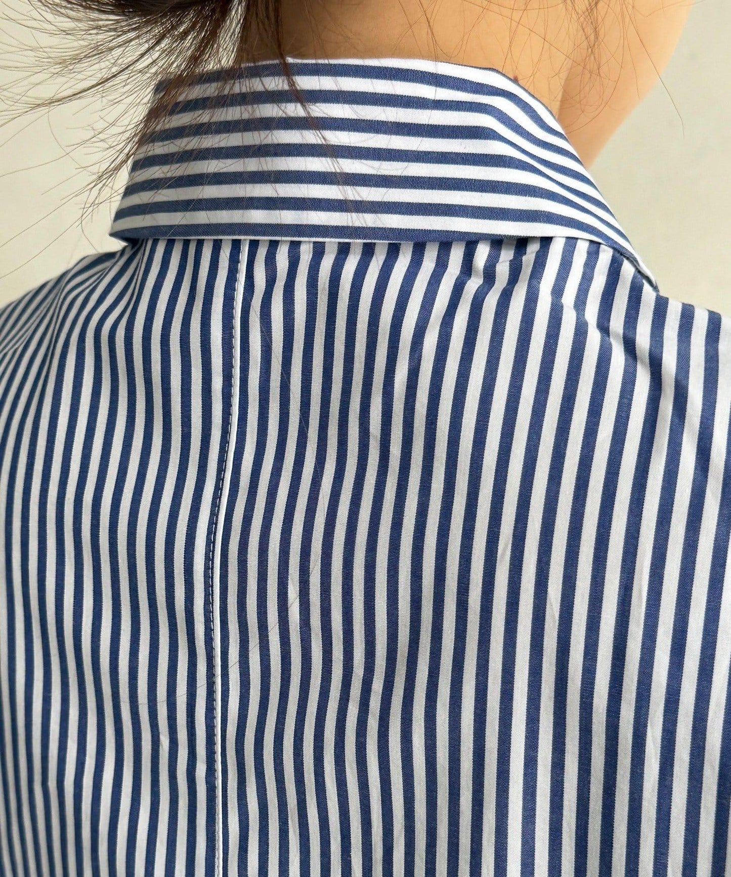 網絡限定 雙褶版型 條紋設計 襯衫
