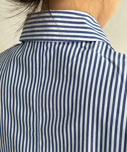 網絡限定 雙褶版型 條紋設計 襯衫