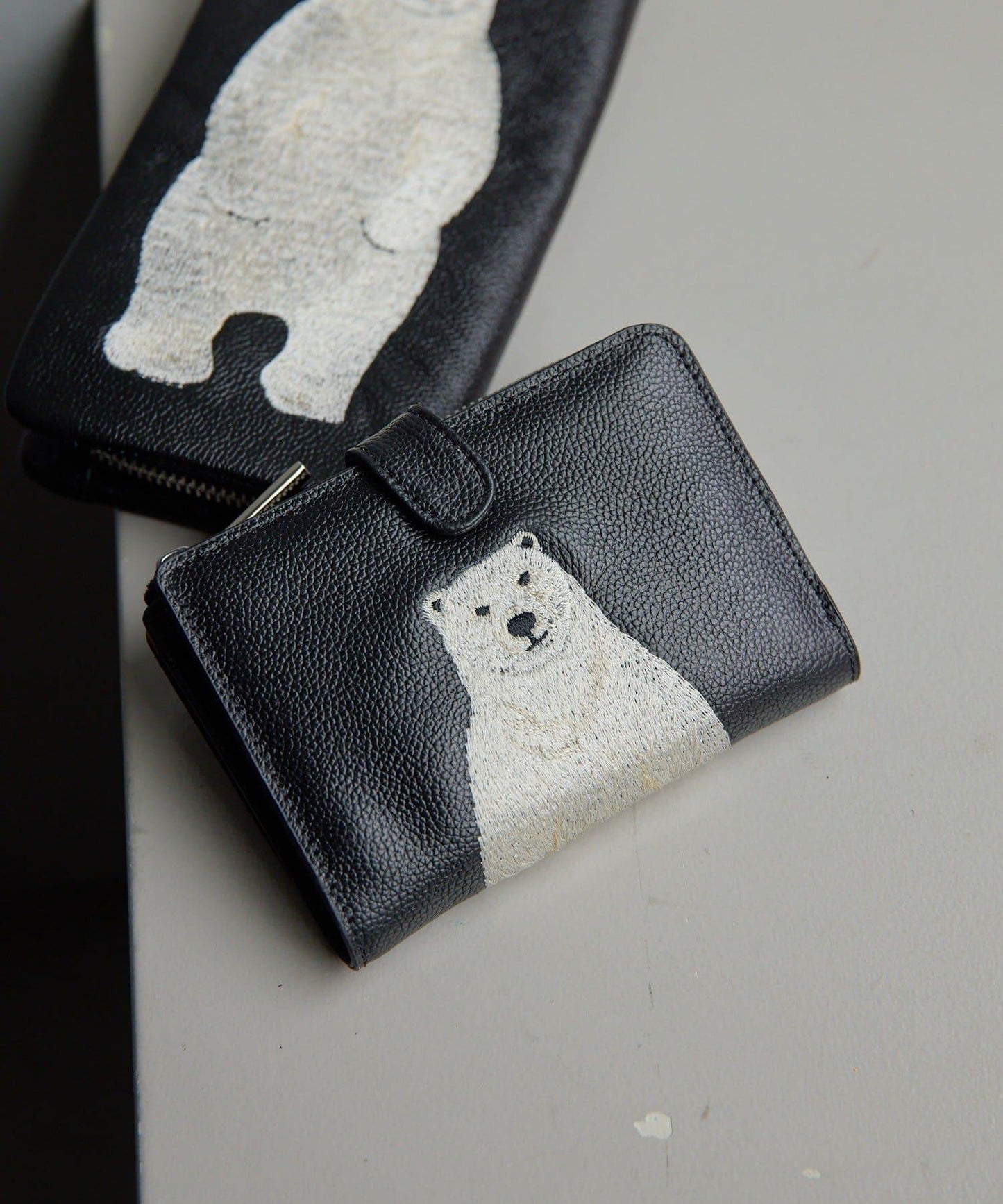動物刺繡 真皮 對摺錢包（含網絡限定色）