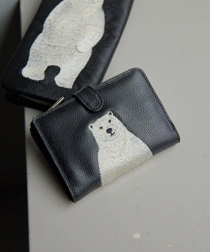 動物刺繡 真皮 對摺錢包（含網絡限定色）