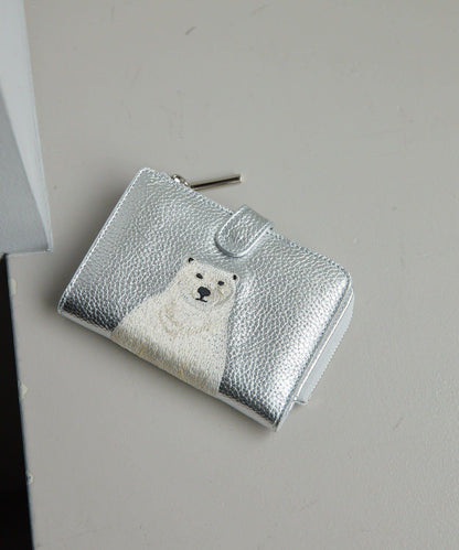 動物刺繡 真皮 對摺錢包（含網絡限定色）