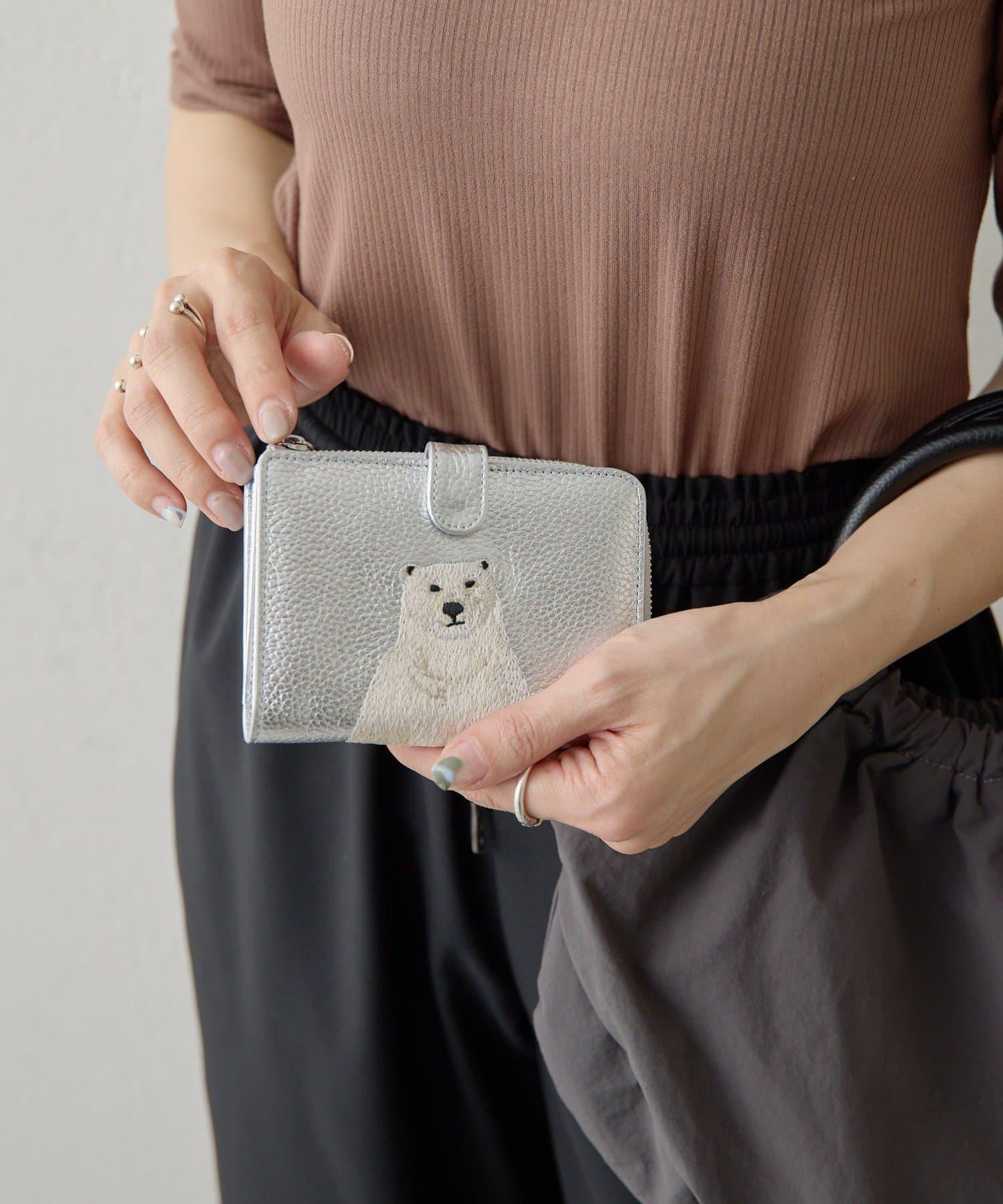 動物刺繡 真皮 對摺錢包（含網絡限定色）