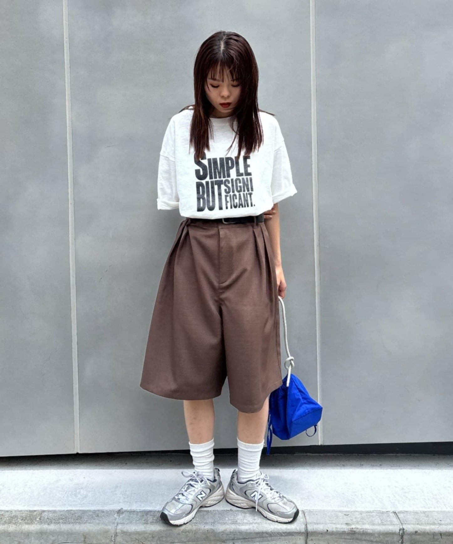 UNISEX 褶皺闊腿短褲