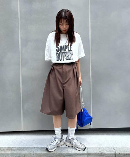 UNISEX 褶皺闊腿短褲