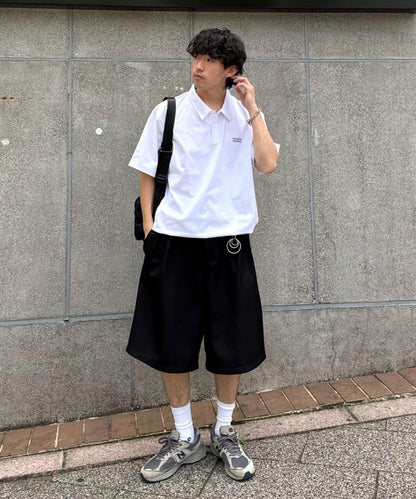 UNISEX 褶皺闊腿短褲