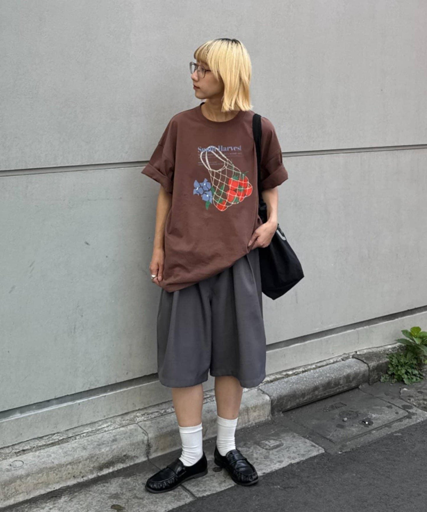 UNISEX 褶皺闊腿短褲