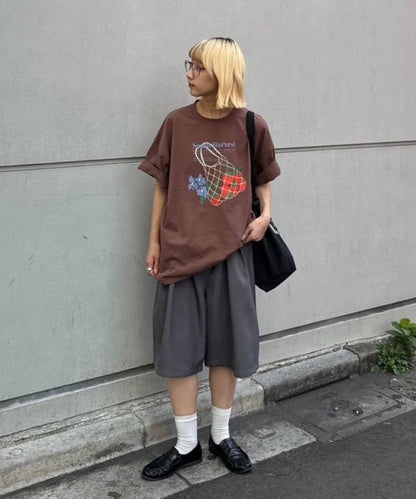 UNISEX 褶皺闊腿短褲