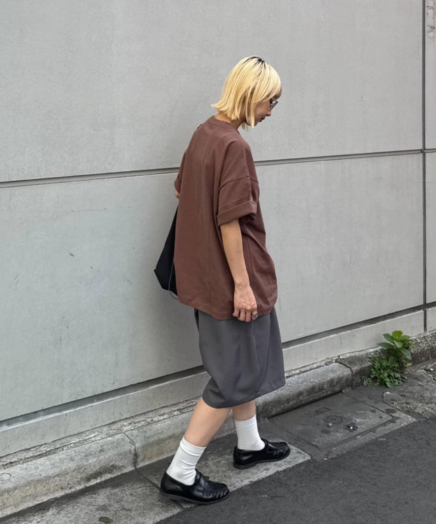 UNISEX 褶皺闊腿短褲
