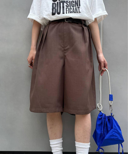 UNISEX 褶皺闊腿短褲